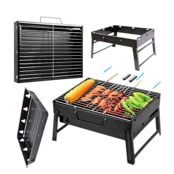 Grătar Pliabil 35x27x20cm cu Carbune, din Metal Model Valiza